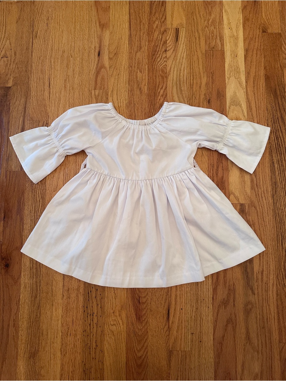 NEW Kelly's Kids Size 5/6 White Peasant Top Ruffle Bell Sleeve Monogram